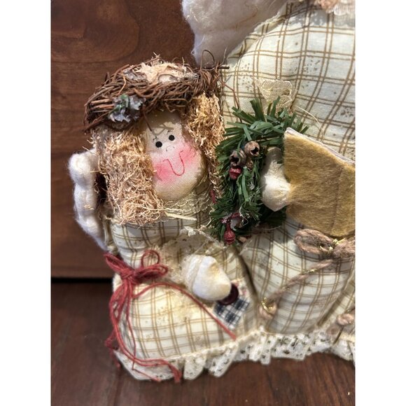 Vintage Quilted Whimsical Angel Cluster Door Stop Decor Christmas Religious - Picture 3 of 10